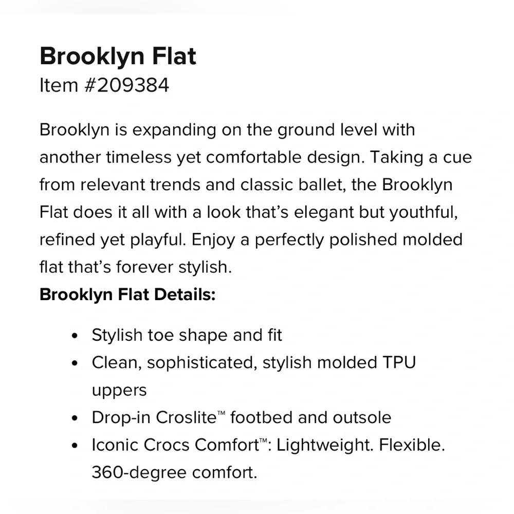 NWT Crocs Brooklyn flat (dress shoe!) size 8 - Picture 3 of 6